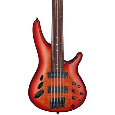 Ibanez SRD905 Fretless 5-String Exotic Maple Electric Bass, Brown Topaz Burst
