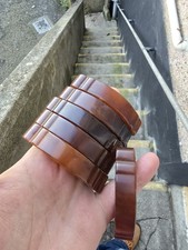 Set Of 6 Original Art Deco Butterscotch Catalin Drawer Handles Marbled 7.5cm