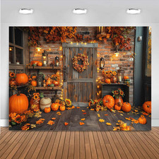 Fall Backdrop for Photography 7X5Ft Autumn Pumpkin Decorations for Thanksgiving
