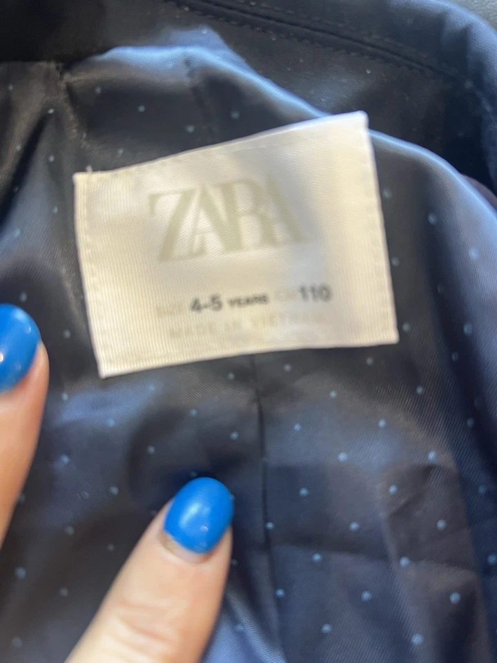 ZARA BOY'S 4-5 NAVY BLUE BLAZER SUIT JACKET 2 BUTTON 1698/550 - Image 4 of 4