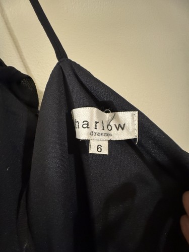Vintage Harlow Sz 6 Excellent Condition Long Black Sparkle Sheer Overlay - Picture 9 of 13