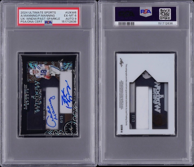 2024 Leaf Ultimate Sports Signature Peyton Manning/Archie Manning Dual Auto 6/15