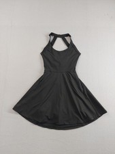 Iuga Women Dress S Black Round Neck Sleeveless Fit Flare Pullover Activewear