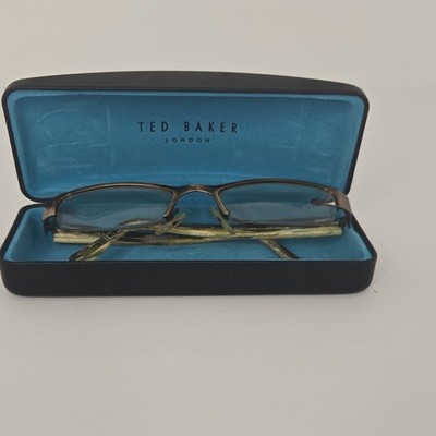 Ted Baker Brown Rectangular Full Rim Metal Eyeglass Frames 52-16-135 Unisex