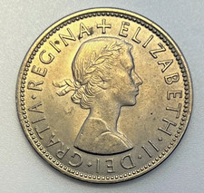 1954 Great Britain 2 Shillings AU Still Has Luster Condition Scarce KM#906