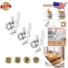 Valuable 3 Pack 5/8" Waterproof Cam Locks, Keyed Alike, Zinc Alloy Cabinet Locks