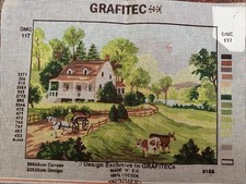 Grafitec Printed needlepoint canvas 30x40cm Canvas Only Fall On a Farm