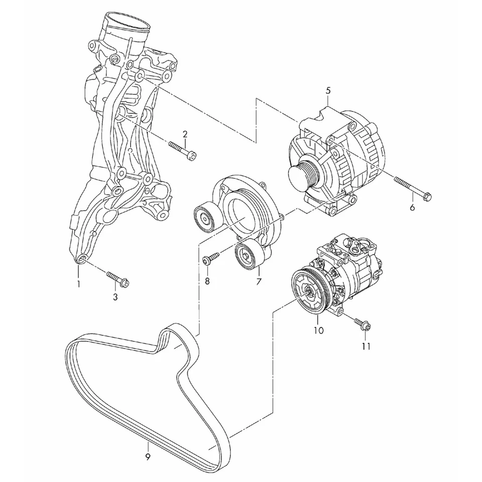New Belt Tensioner 06N903133 059903133AC Fit For Audi A4 A5 Q5 06N-903-133 USA - Image 2 of 4