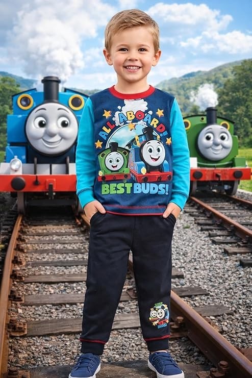 Thomas & Friends Boys Pyjamas Official 4-5 Years Cotton Long Sleeve PJs image 4