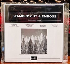 EVERGREEN FOREST 3D Embossing Folder Stampin Up Trees Scenic Woods Nature RARE
