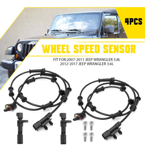 4x Wheel ABS Speed Sensor Font Left Rear Right For Jeep 2012-2017 Wrangler 3.6L
