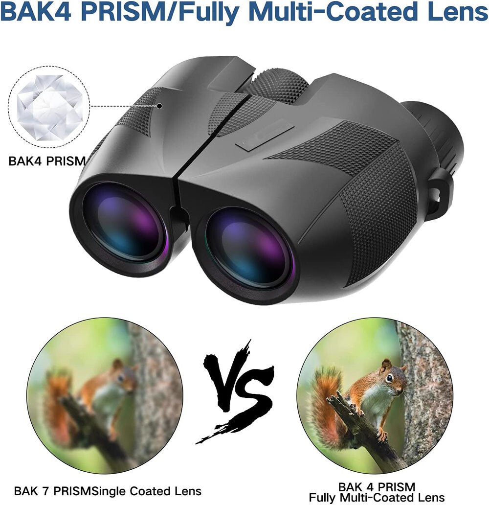 20x25 Compact Binoculars Adults Kid Waterproof Binocular with Low Light Vision