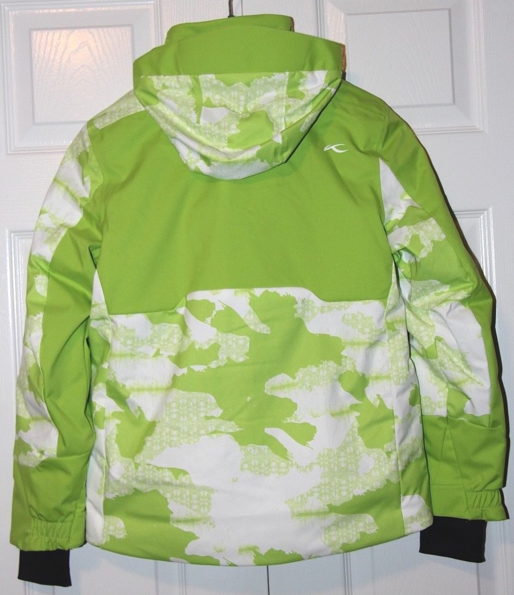 KJUS Boys Engineered Ski Jacket - Size 152 (US 12) - White / Lime