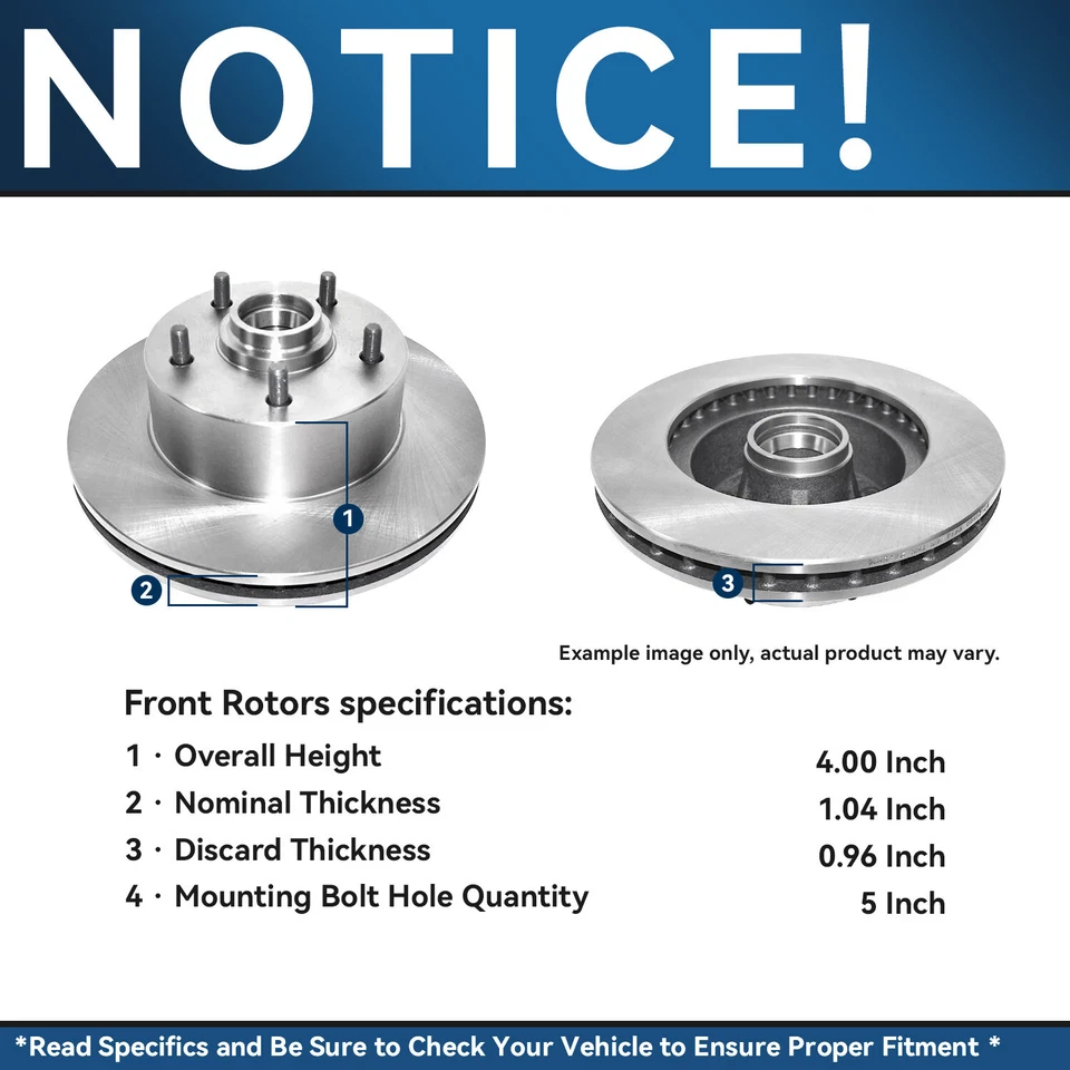 Par de rotores de freno delanteros con bujes para Malibu Grand Prix Camaro Monte Carlo Cutlass Foto 3 de 4
