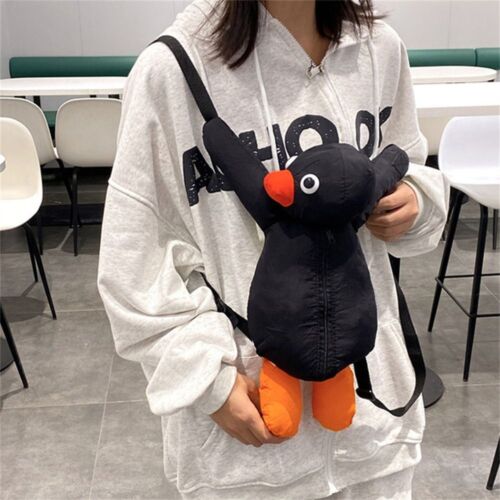 Penguin Plush Backpack Cute Penguin Plush Toy Stuffed Animal Shoulder Bag - Picture 1 of 8