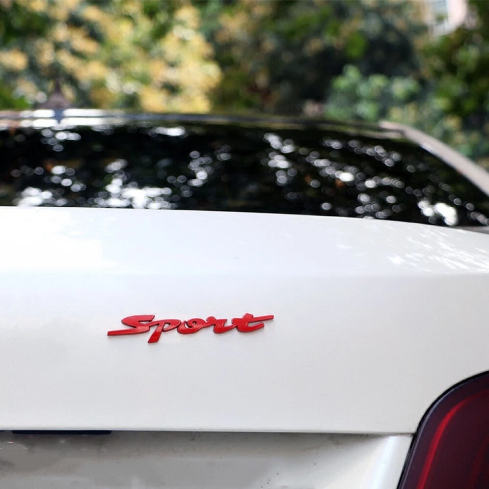 Calcomanía adhesiva emblema logotipo deportivo 3D de metal rojo guardabarros maletero accesorios de automóvil Foto 3 de 4