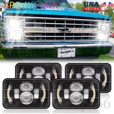 4pcs 4x6" LED Headlights HI-LO Beam Lamp for Chevy Pickup 1981-87 C10 K10 Blazer