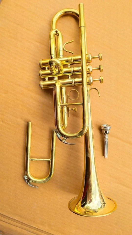 TRUMPET C BRASS Finish Bb flat Trumpet With Free HARD Case+MOUTHPIECE - Image 4 of 4