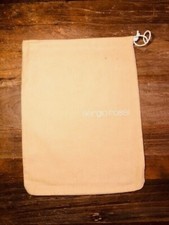 Sergio Rossi Drawstring Flannel Dust Bag Cover Tan Brown Handbag Shoes 13" x 10"