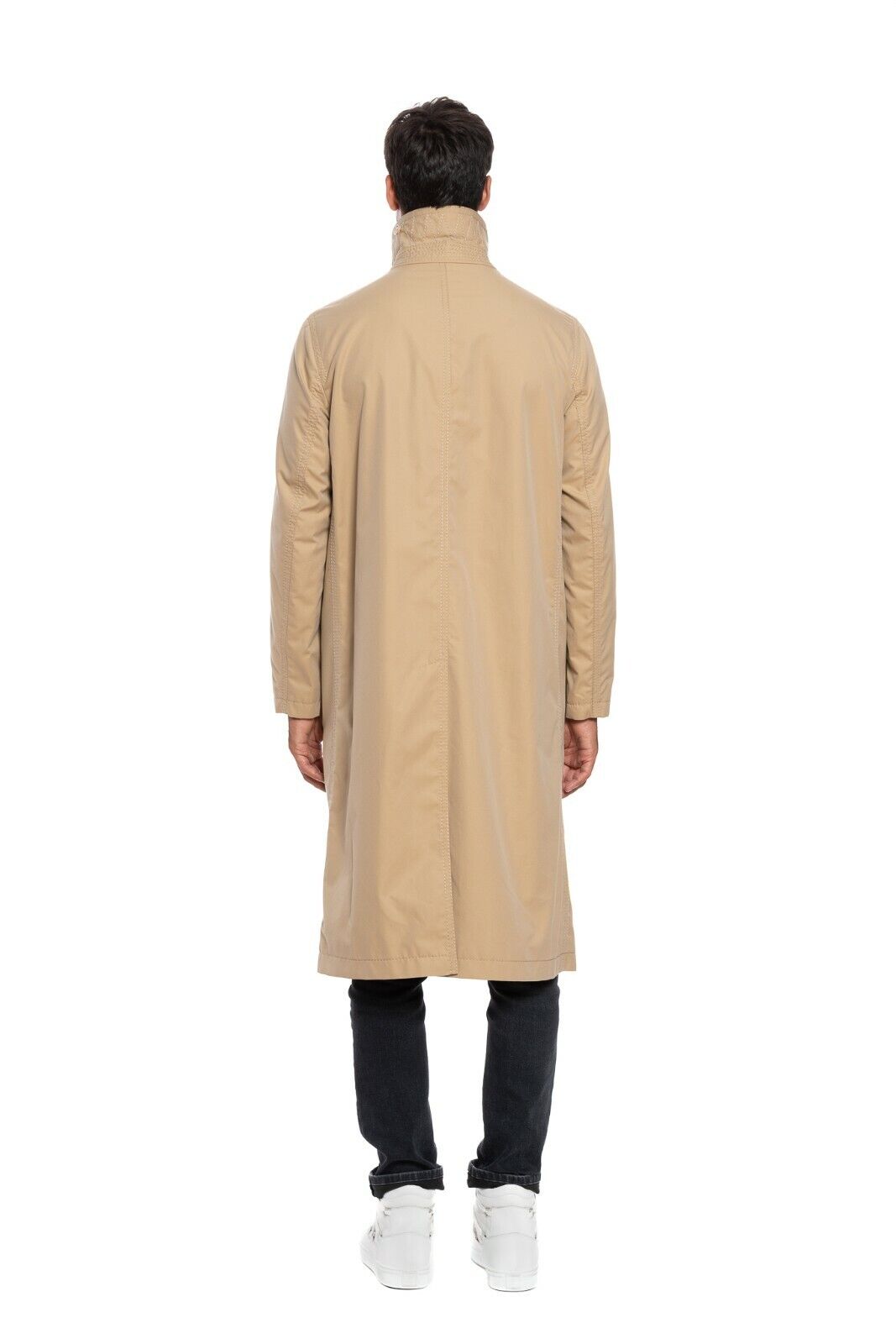 2450$ BURBERRY RUNWAY Cotton-Gabardine Honey Trench Coat with Leather Pockets