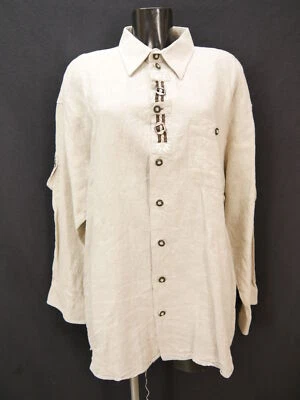 Gr.XL Trachtenhemd Landhaus Naturally C&A beige mit Stickerei spitze Hemd TH2306 - Bild 1 von 4