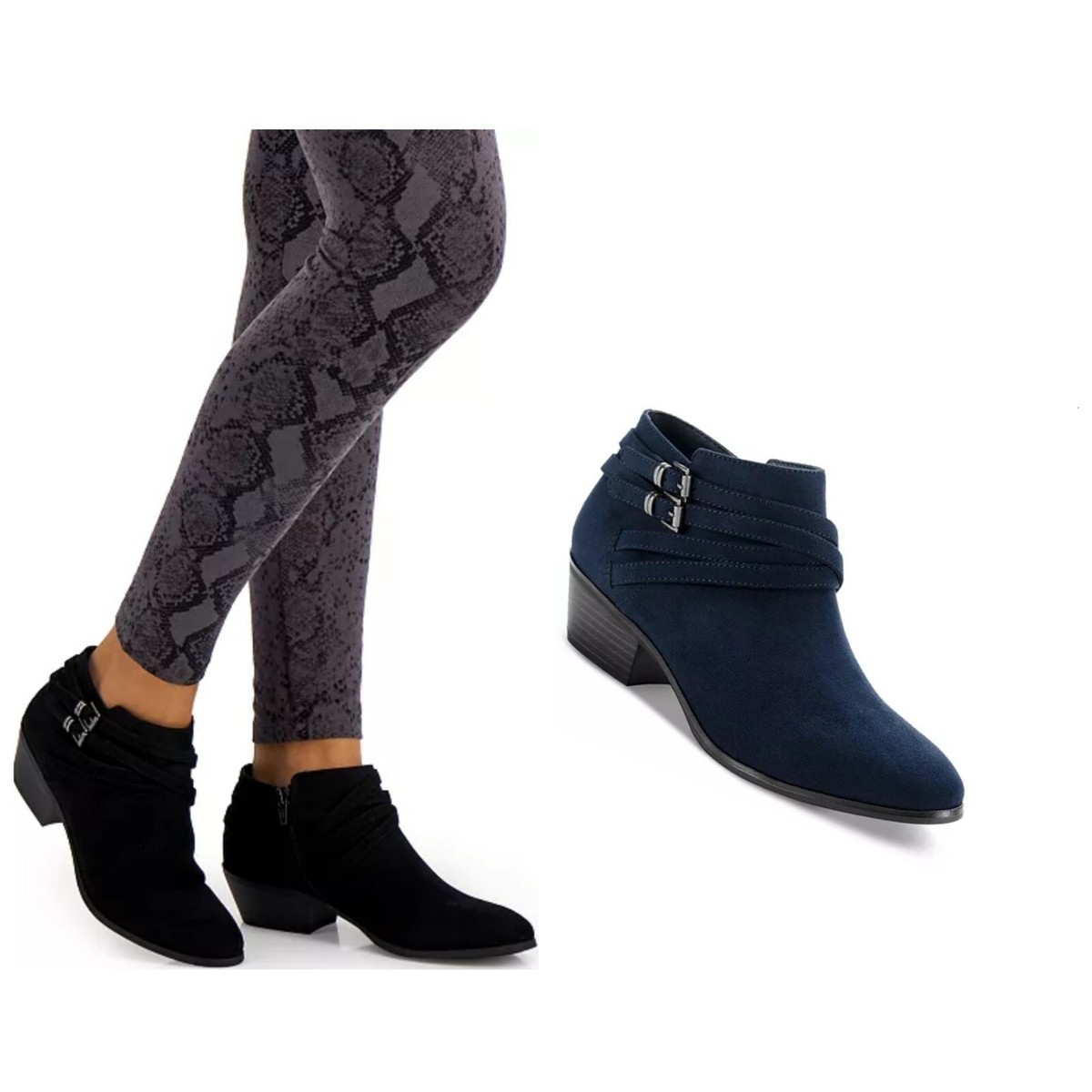 New Style Co Women's Navy Willow Booties M