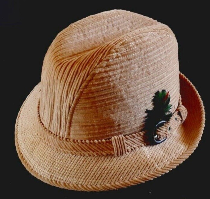 Corduroy Fedora Crushable Tan Hat for Travelers Size 7 1/4 Country Gentleman-image
