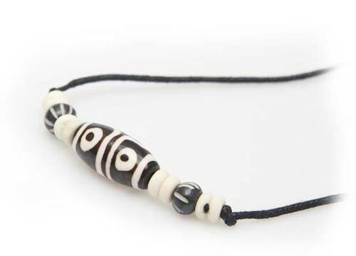 Dzi-Stein-Design Anhänger Glas/Horn aus Nepal - Bild 2 von 2