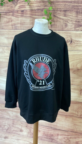 REDUCED Rhude Sweatshirt 2XL '21 - Storms Never Last' Black Size 2XL BNWT