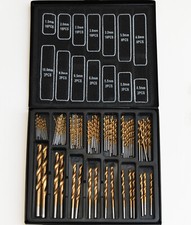 SET 100 PUNTE PZ TRAPANO HSS METALLO RIVESTIMENTO TITANIO VALIGETTA METALLO N