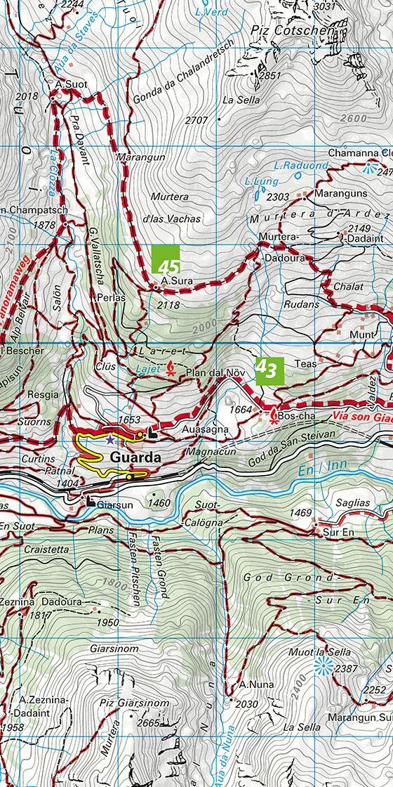 Thumbnail - Unterengadin / Scuol - Samnaun 24 Wanderkarte 1:40 000 Matt Laminiert