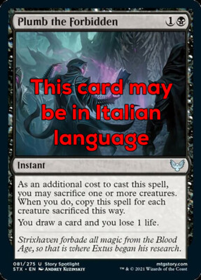 MTG PLUMB THE FORBIDDEN EXC - SONDIERE DAS VERBOTENE - STX - MAGIC