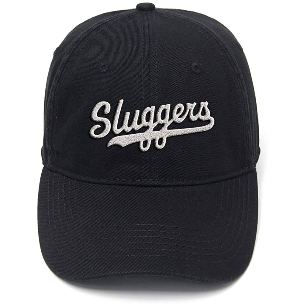 Flock Print Sluggers Washed Cotton Adjustable Baseball Cap  -image