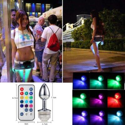 Anal Beads Butt Plug Ass Stopper with LED Light Tail Sex Adult Toy-Cosplay-Games 
