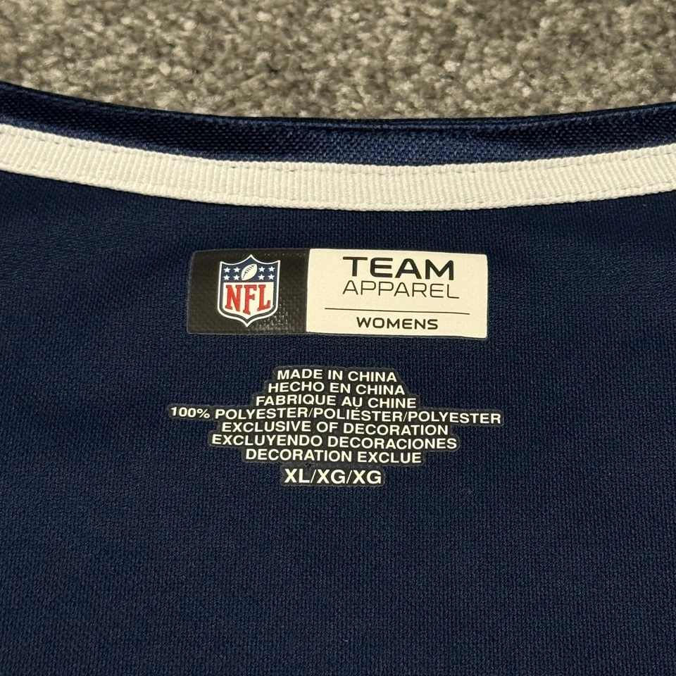 Tom Brady New England Patriots Jersey Women XL Blue NFL Football 12 Rhinestones - Image 4 of 4