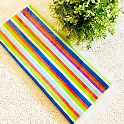 Creative Converting Party Stripes Dots Bright Colors Decoration Table Cover, NIP - Picture 2 of 4