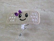 ID BADGE RETRACT REEL ALLIGATOR CLIP, BANDAID,ER, NURSE,MEDICAL.PEDIATR,ICU,RN