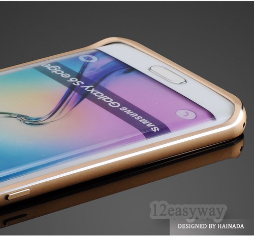 Lujo Aluminio Metal Fibra de Carbono Estuche Cubierta Para Samsung Galaxy S6/S6 Edge - Imagen 6 de 14