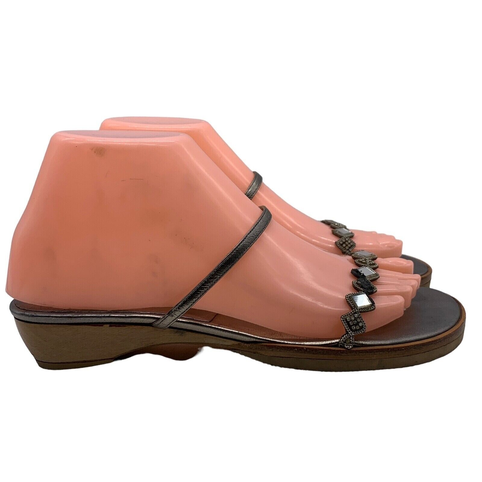 Sandali YSL Yves Saint Laurent scarpe slides strass taglia EU 37 6 5 7. #35