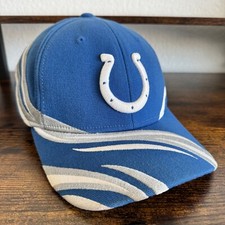 VTG Indianapolis Colts NFL Fitted Hat Cap Reebok Blue White Gray Size L/XL