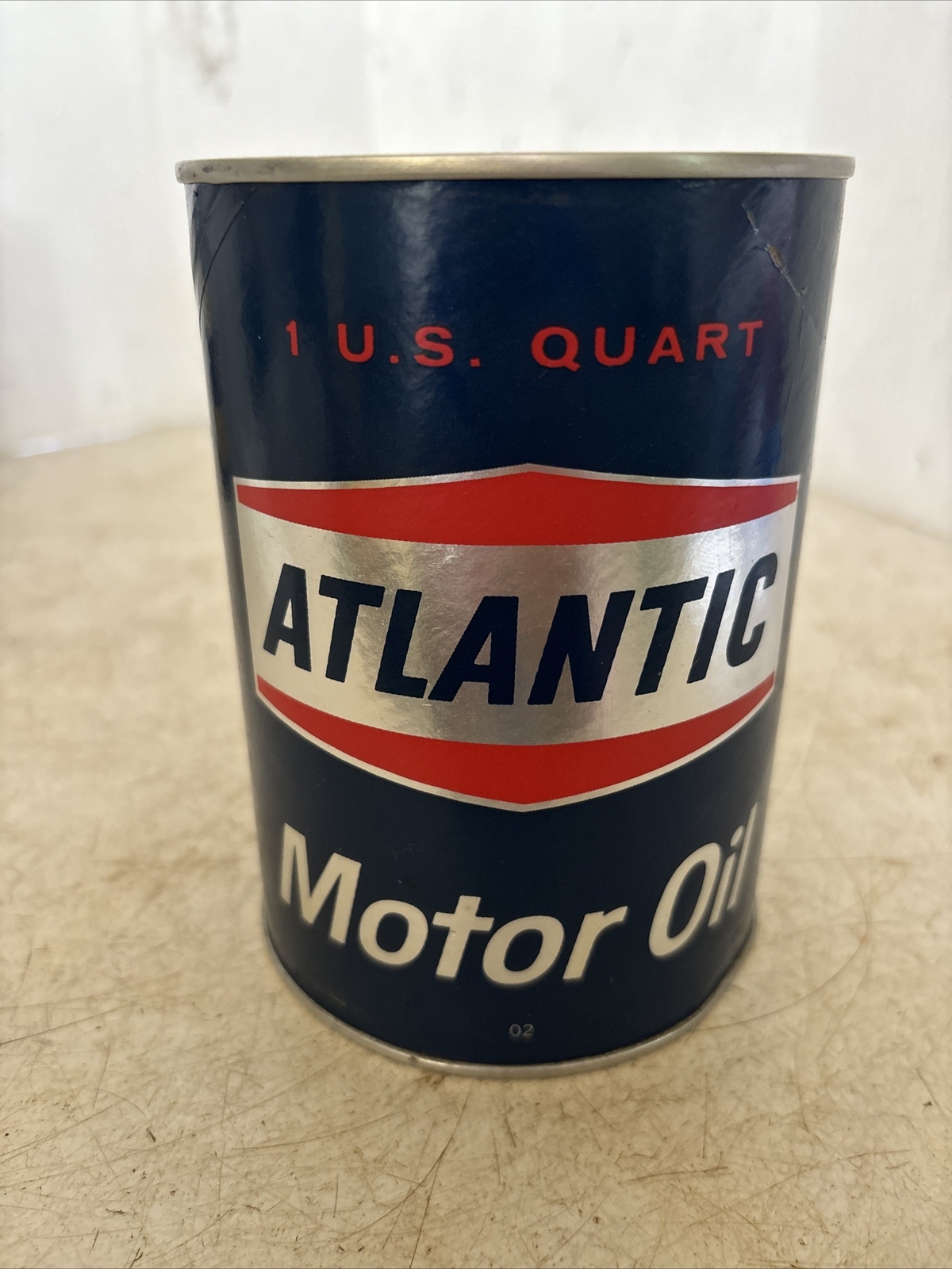 Vintage 1 Quart Atlantic Motor Oil Can Full eBay