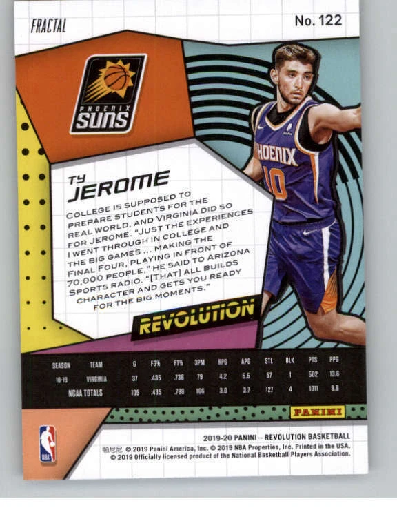 2019-20 Panini Revolution Fractal #122 Ty Jerome (ref 144029) - Image 2 of 2