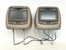 ⭐2010-2016 LINCOLN NAVIGATOR RIGHT & LEFT HEAD REST SCREEN SET TAN OEM LOT2599