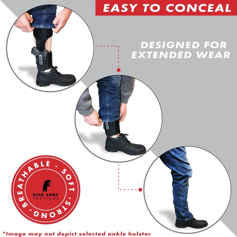 Ankle Holster for Concealed Carry | NEW Design | BUG Gun | Fits All Brands - Image 3 of 4