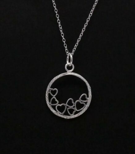 Sterling Silver Hearts Charm Pendant - Picture 2 of 3