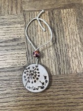 Christmas Ornament Wood Burned Wish