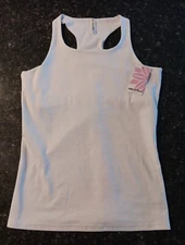Ebb & Flow White Bra top Racerback Tank Sz M