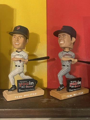 2009 BELOIT SNAPPERS PAUL MOLITOR SGA BOBBLEHEAD BREWERS TWINS With box Two/em - Picture 2 of 3