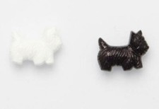 Black and White Scotty Dog Shank Buttons 17mm Knitting. Baby Clothes