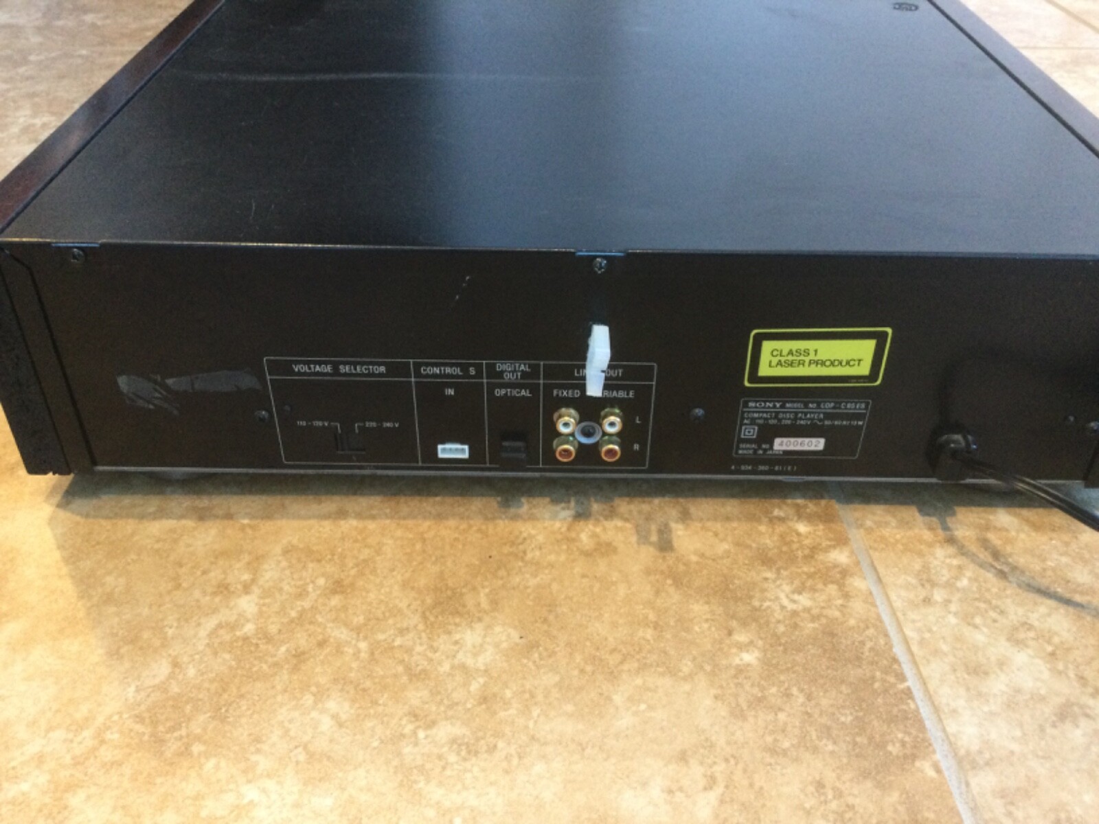 Sony ES C85ES Multi voltage CD player made in Japan will not power up